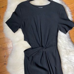 Babaton black asymmetrical cutout sheath dress